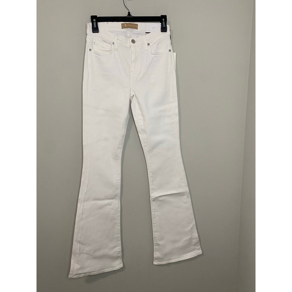 7 For All Mankind Ali High Rise Flare Jeans White 29 NWT
